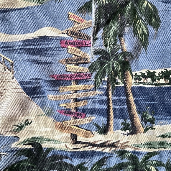 Men’s 90s Vintage Nautica Hawiian Tropical Printed Polo Cotton Shirt Size M - Picture 5 of 8